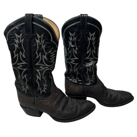 Tony Lama Men\'s Cowboy Western Boots 9B Signed By Country Star James Wesley Tony Lama | Shoes | Tony Lama Usa 6283 Vintage Brown Leather  main image 3